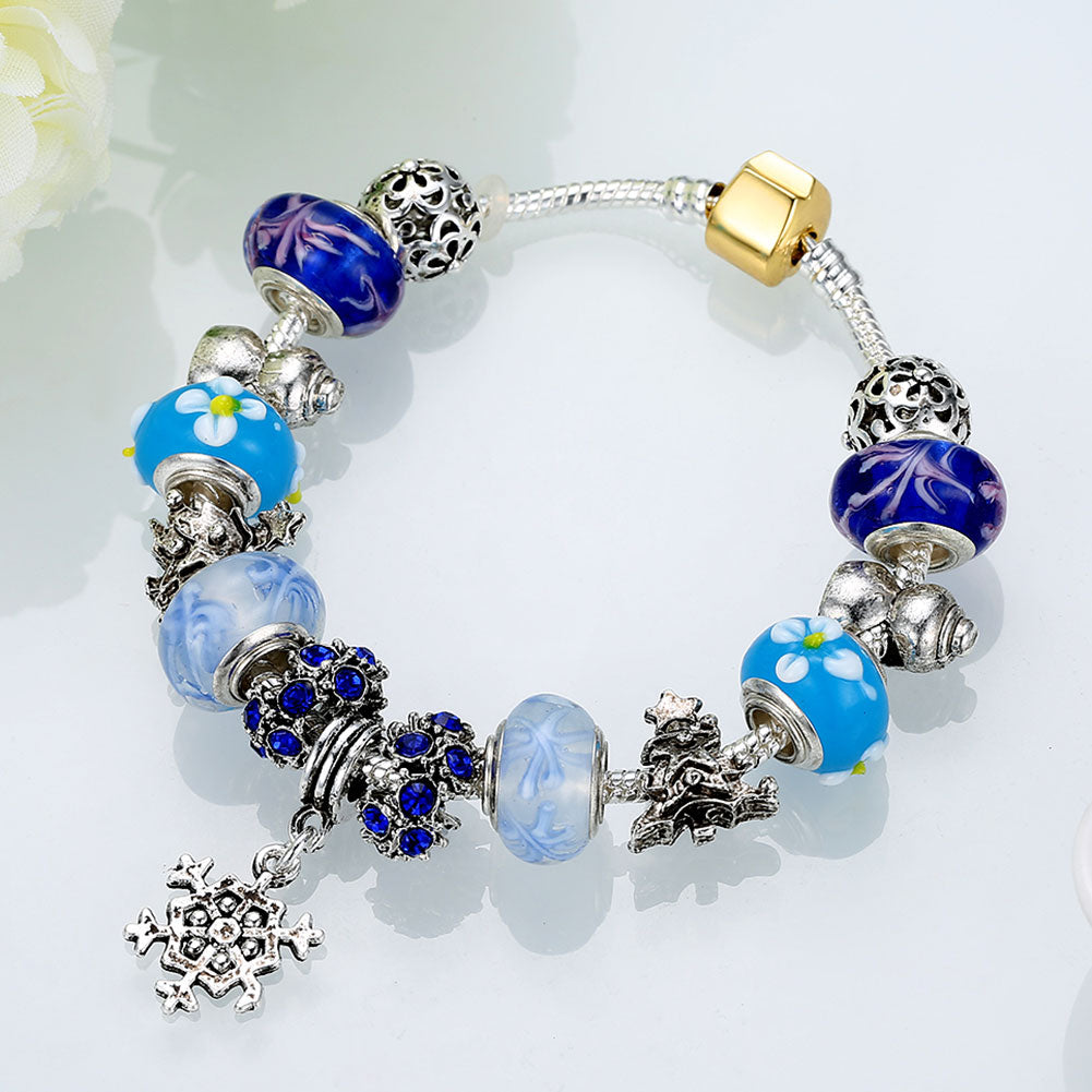 Frozen Inspired Magnetic Clasp Bracelet in 18K White Gold Plated