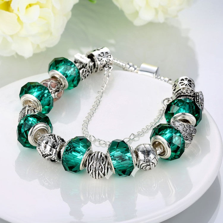 Green Meadows Pandora Inspired Bracelet - Golden NYC Jewelry