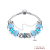 Light Blue Magnetic Clasp Bracelet in 18K White Gold Plated