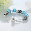 Light Blue Magnetic Clasp Bracelet in 18K White Gold Plated