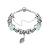 Light Green Leaf Branch Pandora Inspired Bracelet - Golden NYC Jewelry