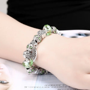 Light Green Leaf Branch Pandora Inspired Bracelet - Golden NYC Jewelry