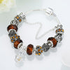 Royal Orange Citrine Crown Jewel Pandora Inspired Bracelet - Golden NYC Jewelry