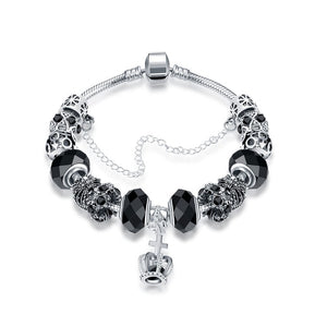 Royal Midnight Black Crown Jewel Pandora Inspired Bracelet - Golden NYC Jewelry