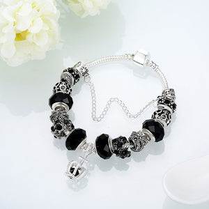 Royal Midnight Black Crown Jewel Pandora Inspired Bracelet - Golden NYC Jewelry