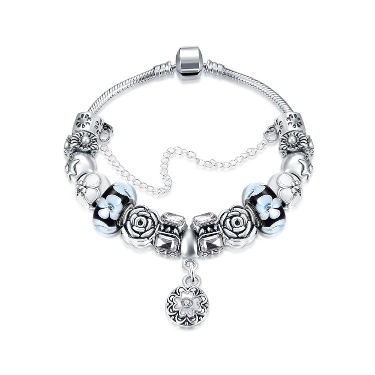 Royal Floral Petite Emblem Pandora Inspired Bracelet - Golden NYC Jewelry