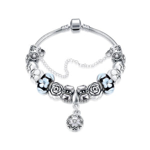 Royal Floral Petite Emblem Pandora Inspired Bracelet - Golden NYC Jewelry