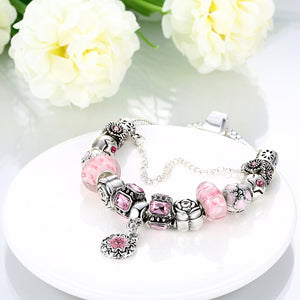 Petite Pink Petite Emblem Pandora Inspired Bracelet - Golden NYC Jewelry