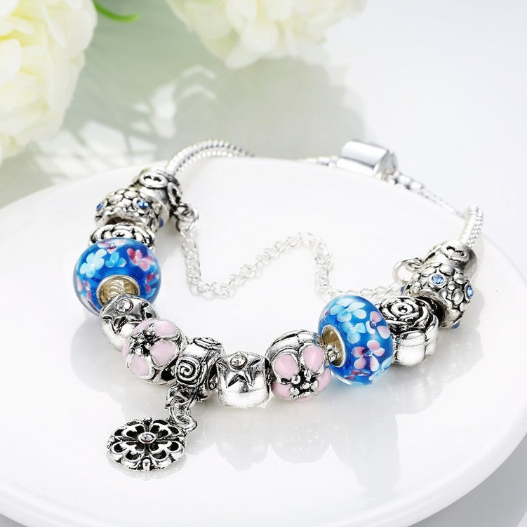 Blue Raspberry Flavored Pandora Inspired Bracelet - Golden NYC Jewelry