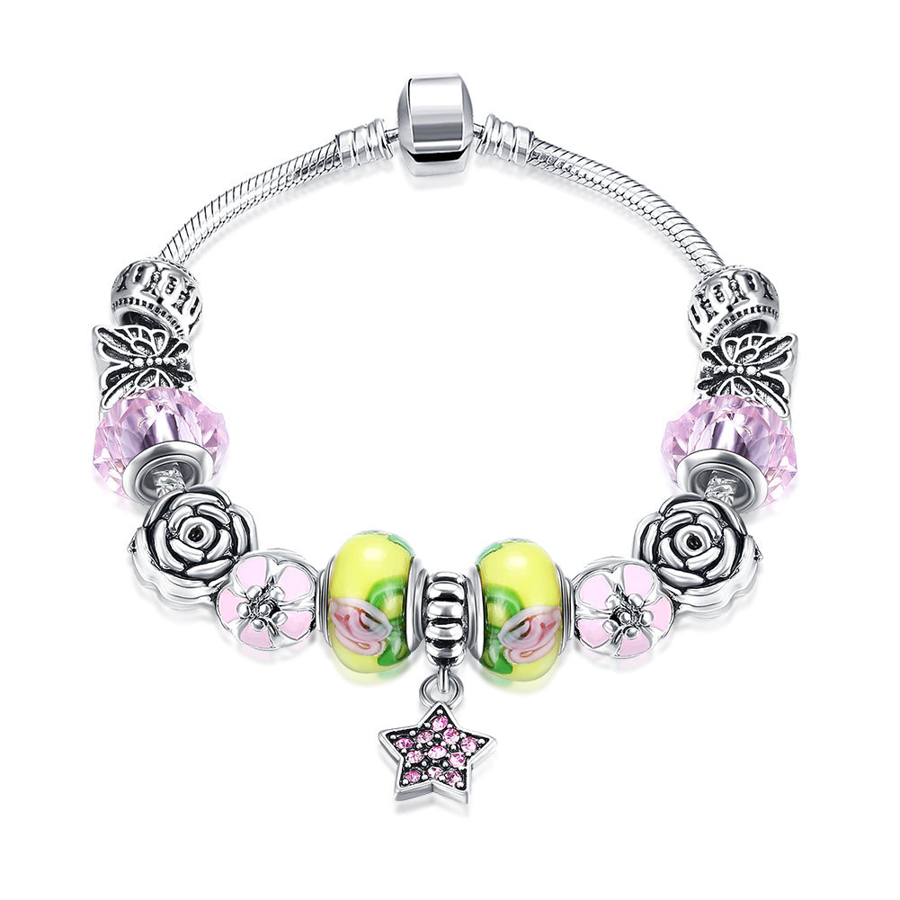 Strawberry & Banana Themed Pandora Inspired Bracelet - Golden NYC Jewelry www.goldennycjewelry.com fashion jewelry for women