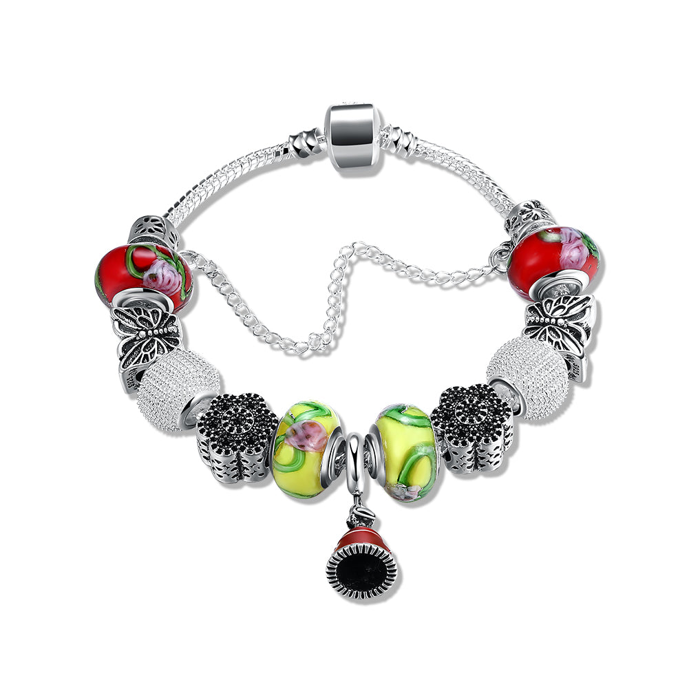 Banana & Cherry Swirl Pandora Inspired Bracelet, , Golden NYC Jewelry, Golden NYC Jewelry jewelryjewelry deals, swarovski crystal jewelry, groupon jewelry,, jewelry for mom, 