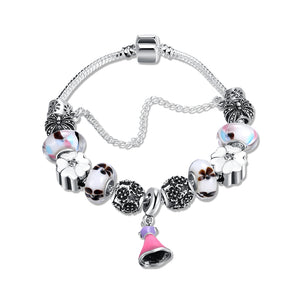 Pink Dangling Jingle Bells Pandora Inspired Bracelet