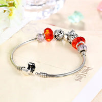 Sterling Silver Ruby Feather Bracelet - Golden NYC Jewelry