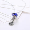 Sterling Silver 2 Piece Necklace- Blue Fusion - Golden NYC Jewelry