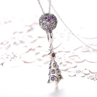Sterling Silver 2 Piece Necklace- Christmas Tree - Golden NYC Jewelry