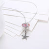 Sterling Silver 2 Piece Necklace- Pink Starfish - Golden NYC Jewelry