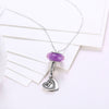 Sterling Silver 2 Piece Necklace- Purple Heart Locket - Golden NYC Jewelry