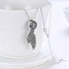 Sterling Silver 2 Piece Necklace- Crystal Angel Wing - Golden NYC Jewelry