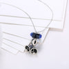 Sterling Silver 2 Piece Necklace- Sapphire Jingle Bells - Golden NYC Jewelry