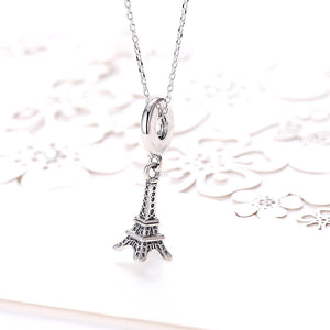 Sterling Silver Eifel Tower Charm Necklace - Golden NYC Jewelry