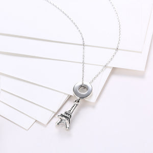 Sterling Silver Eifel Tower Charm Necklace - Golden NYC Jewelry