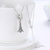 Sterling Silver Eifel Tower Charm Necklace - Golden NYC Jewelry