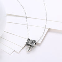 Sterling Silver Tiffany Pave Bow "Heart YOU" Pendant Necklace - Golden NYC Jewelry