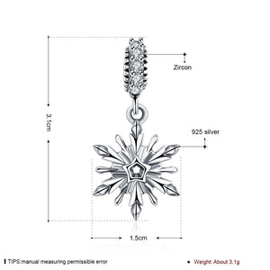 Sterling Silver Single Snowflake Charm, made for Christmas Charm - Golden NYC Jewelry