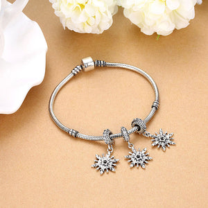 Sterling Silver Single Snowflake Charm, made for Christmas Charm - Golden NYC Jewelry