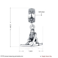 Sterling Silver Hockey Goalie Charm - Golden NYC Jewelry