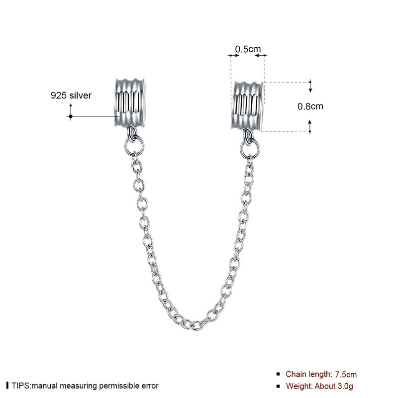 Sterling Silver Lined Double Stopper Charm - Golden NYC Jewelry