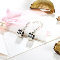 Sterling Silver Lined Double Stopper Charm - Golden NYC Jewelry