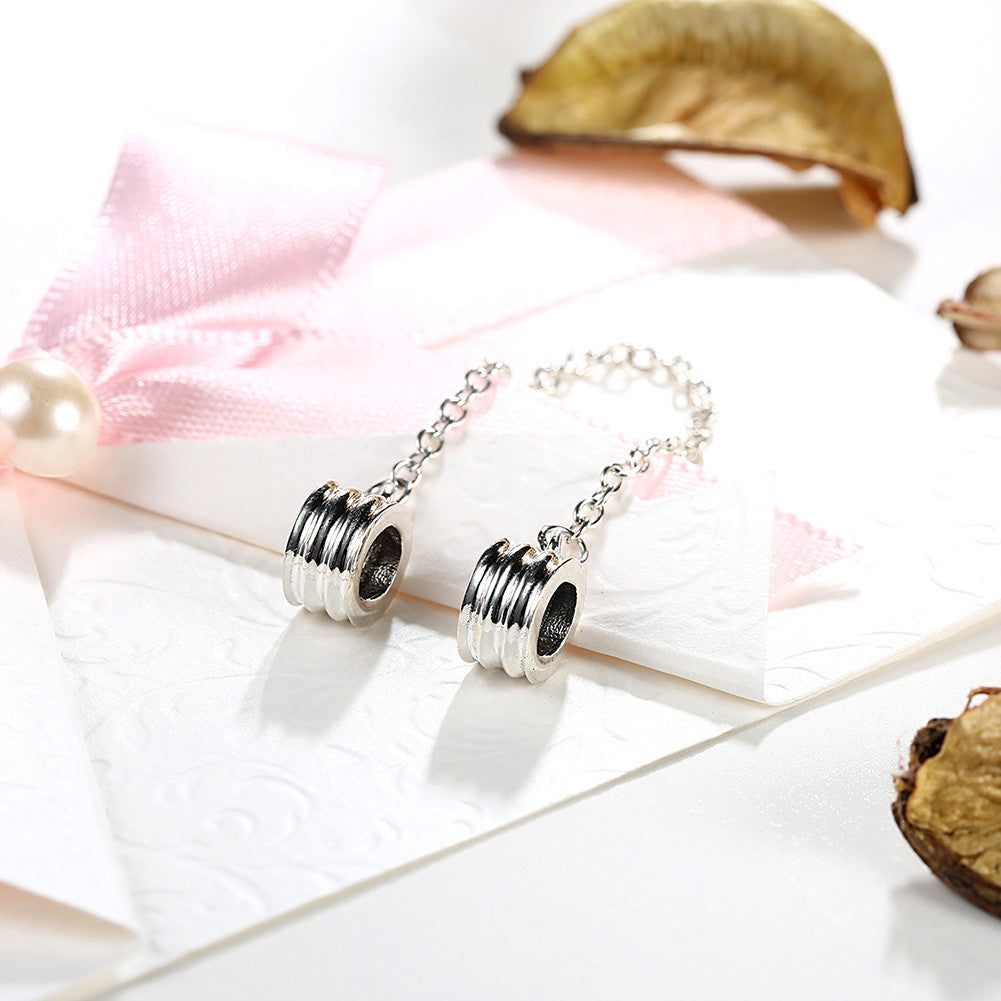 Sterling Silver Lined Double Stopper Charm - Golden NYC Jewelry