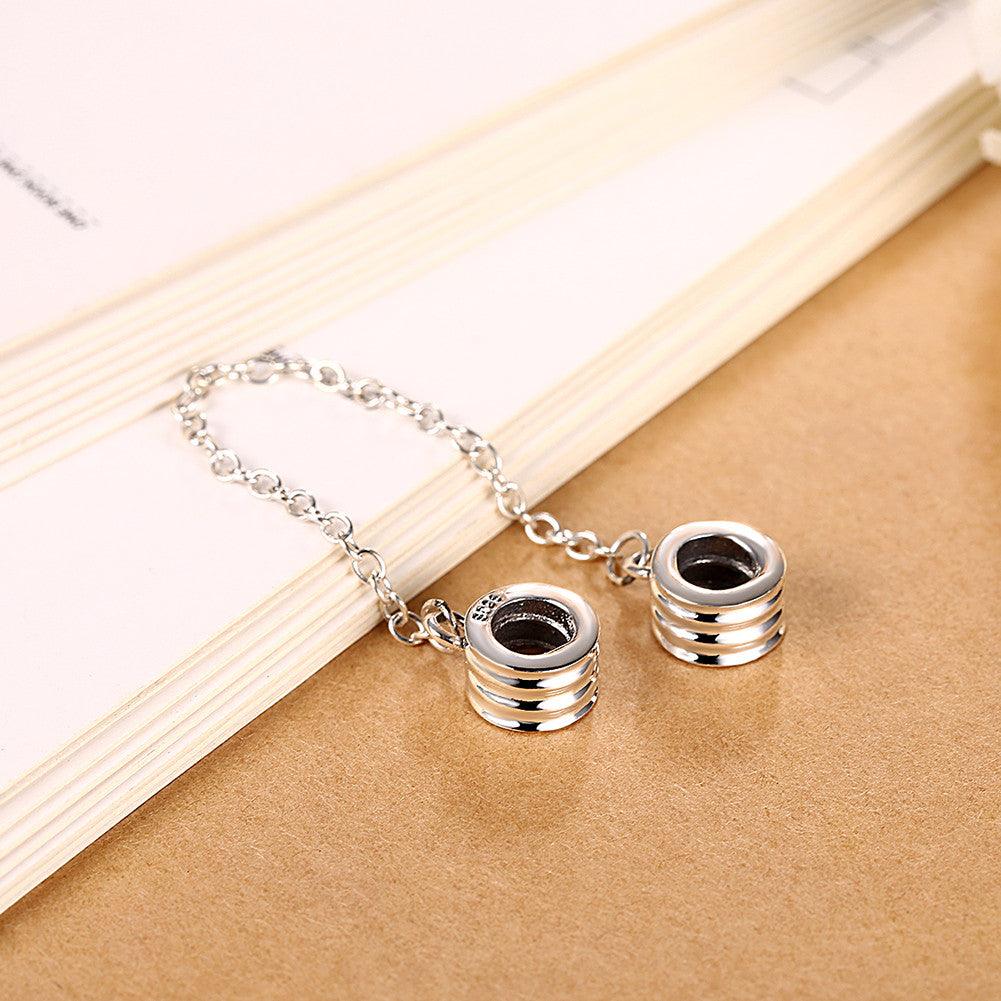 Sterling Silver Lined Double Stopper Charm - Golden NYC Jewelry