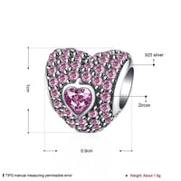 Sterling Silver CZ Coral Citrine Insert Charm - Golden NYC Jewelry