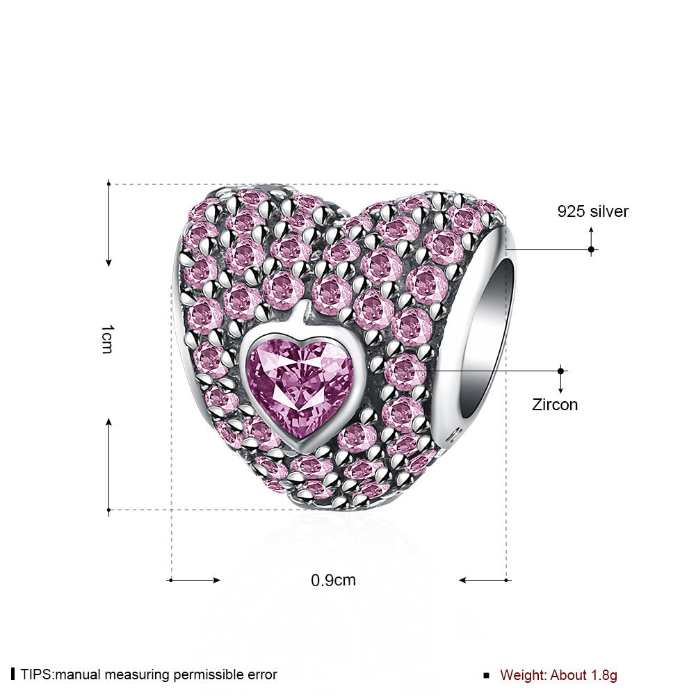 Sterling Silver CZ Coral Citrine Insert Charm - Golden NYC Jewelry