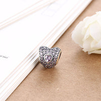 Sterling Silver CZ Coral Citrine Insert Charm - Golden NYC Jewelry