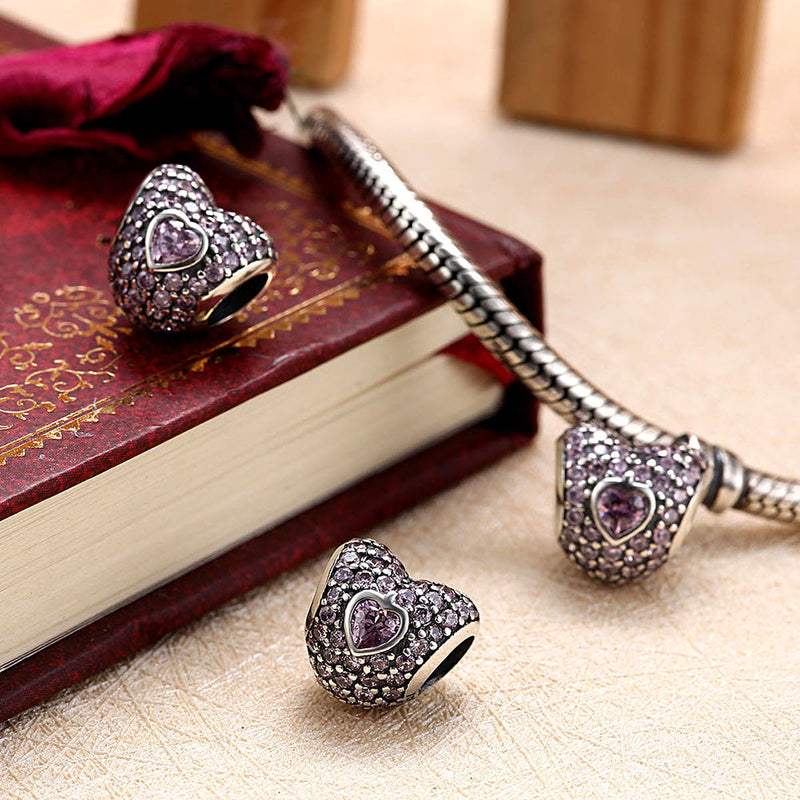 Sterling Silver CZ Coral Citrine Insert Charm - Golden NYC Jewelry