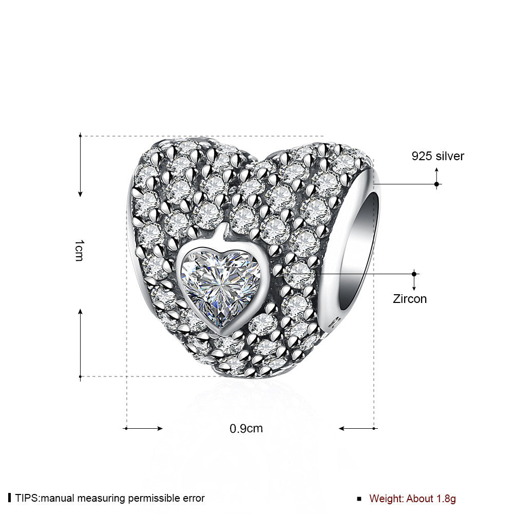 Sterling Silver CZ Crystal Insert Charm - Golden NYC Jewelry