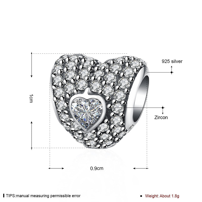 Sterling Silver CZ Crystal Insert Charm - Golden NYC Jewelry