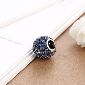 Sterling Silver CZ Classic Sapphire Charm - Golden NYC Jewelry