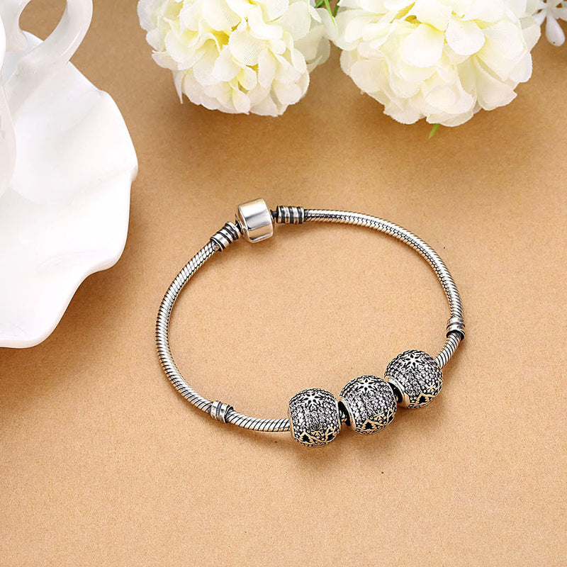 Sterling Silver CZ Coral Christmas Charm - Golden NYC Jewelry