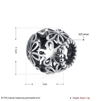 Sterling Silver Laser Cut Filigree Floral Charm - Golden NYC Jewelry