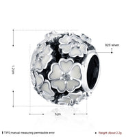 Sterling Silver Ivory Insert 5 Clover Shaped Charm - Golden NYC Jewelry