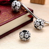 Sterling Silver Ivory Insert 5 Clover Shaped Charm - Golden NYC Jewelry