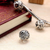 Sterling Silver Laser Cut Floral Design Charm - Golden NYC Jewelry