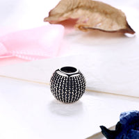 Sterling Silver Onyx Layering Beaded Pattern Charm - Golden NYC Jewelry