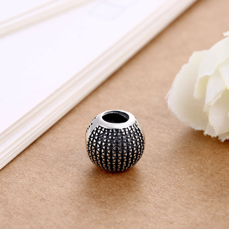 Sterling Silver Onyx Layering Beaded Pattern Charm - Golden NYC Jewelry