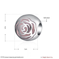 Sterling Silver Pink Daisy Floral Lining Ingrain Charm - Golden NYC Jewelry