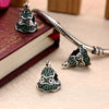 Sterling Silver Green Tree Pave CZ Christmas Tree Charm - Golden NYC Jewelry